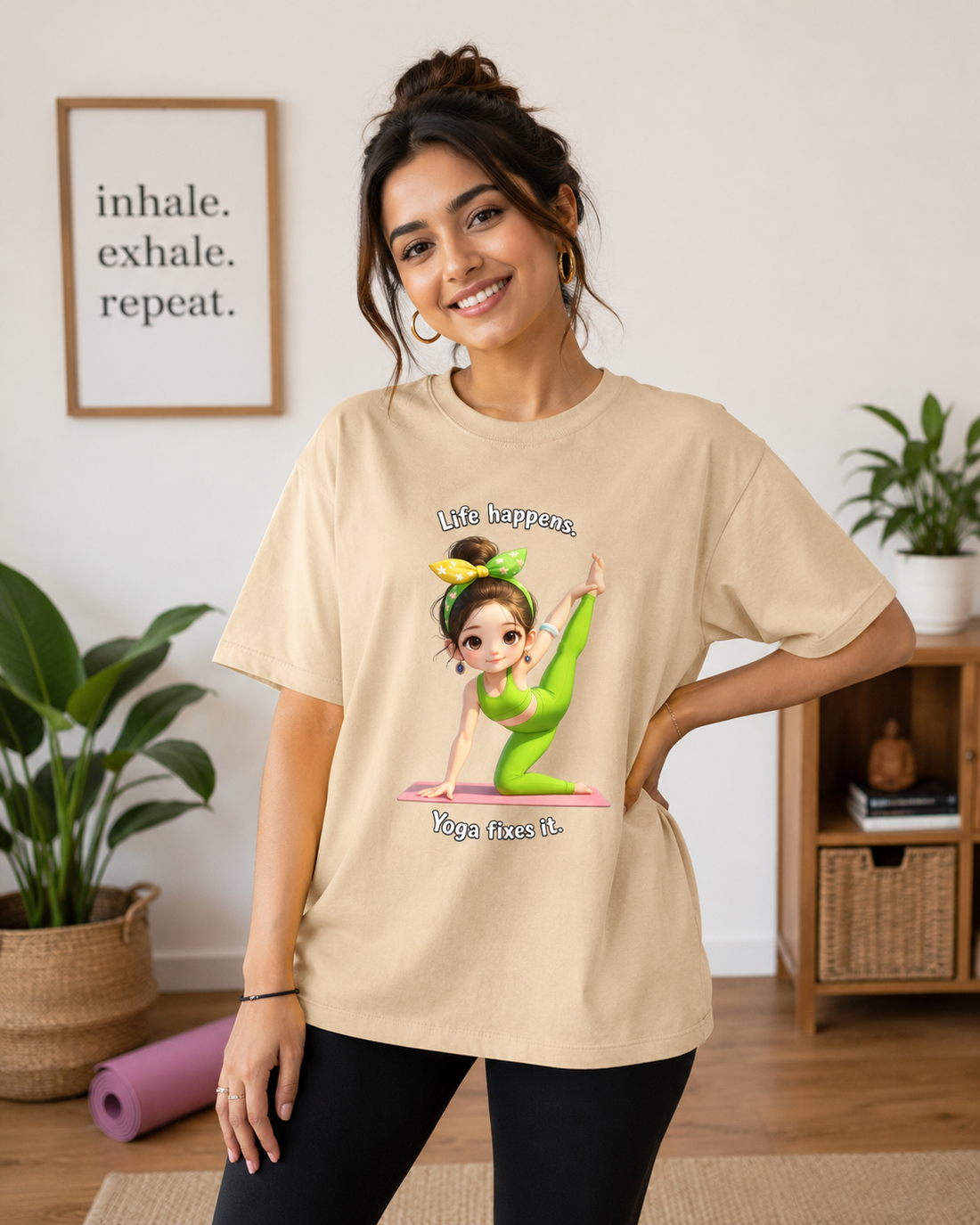 Life Happens Yoga Boyfriend Fit T-Shirt