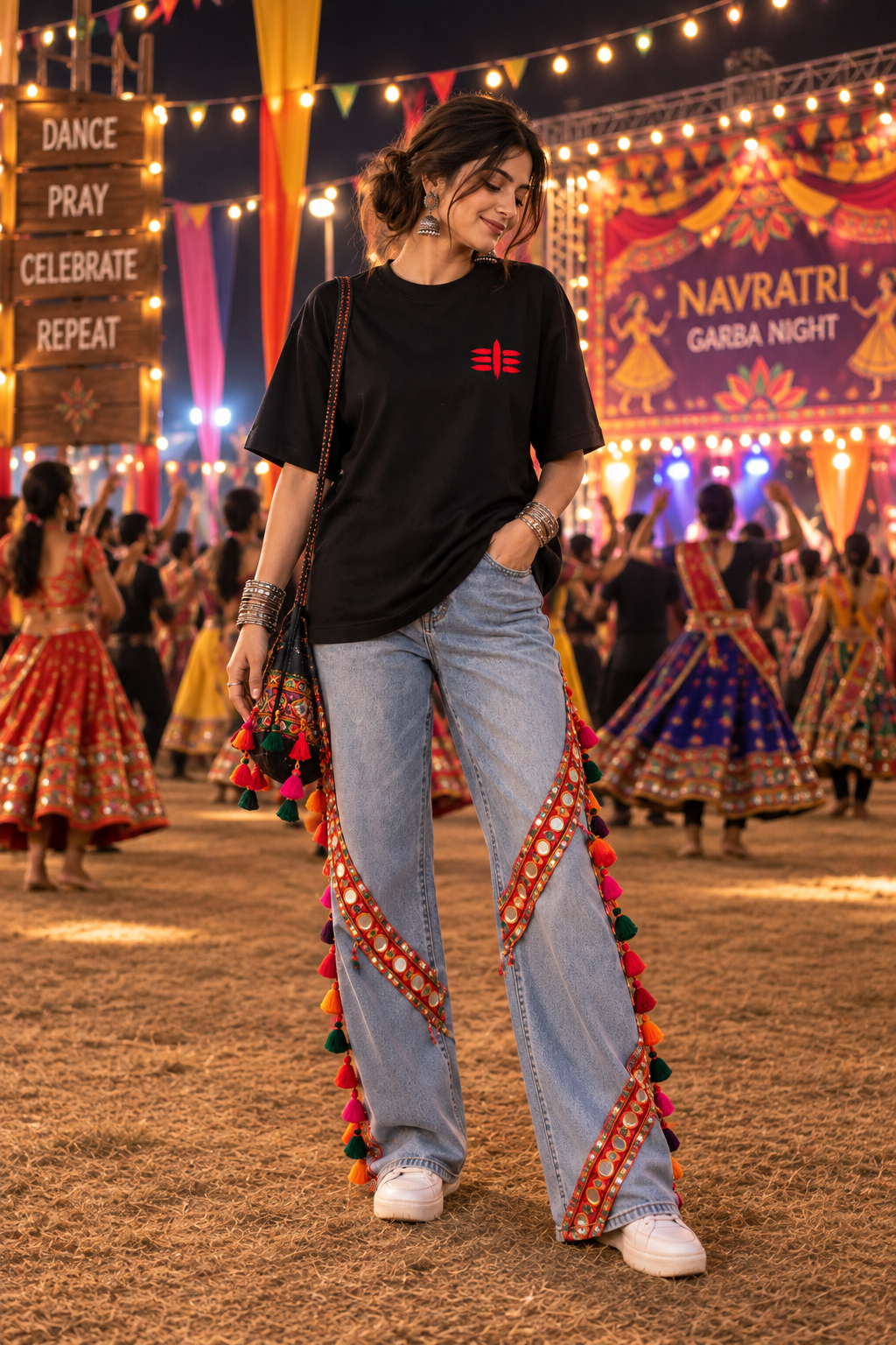 Rooted in the Divine Black Oversized T-Shirt