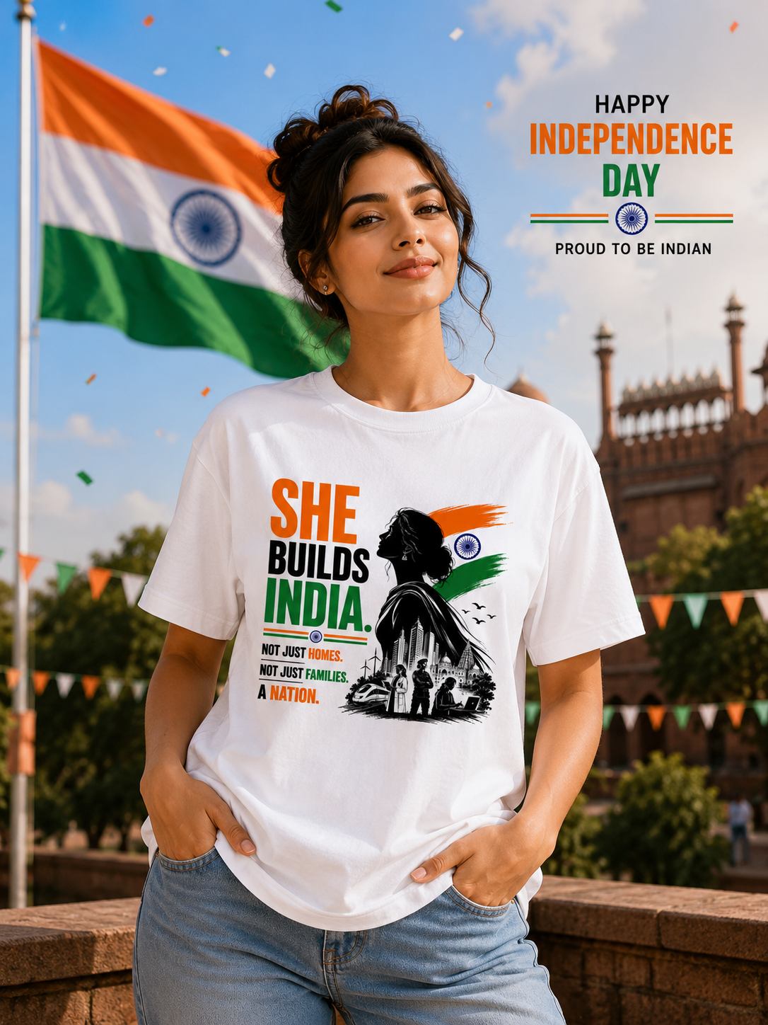 She Builds India Boyfriend Fit T-Shirt