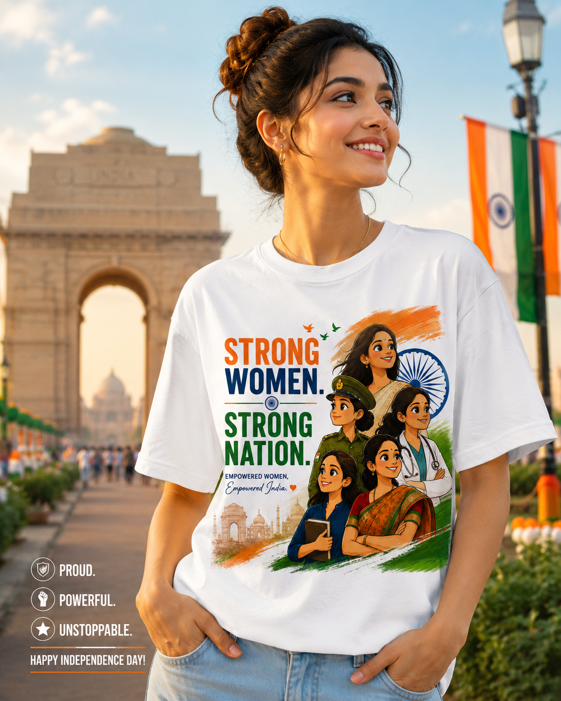 Strong Women Indenpendence Day Boyfriend Fit T-Shirt