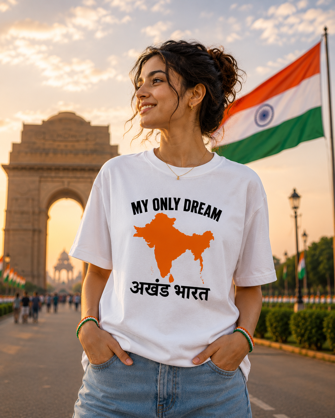 Akhand Bharat Boyfriend Fit T-Shirt