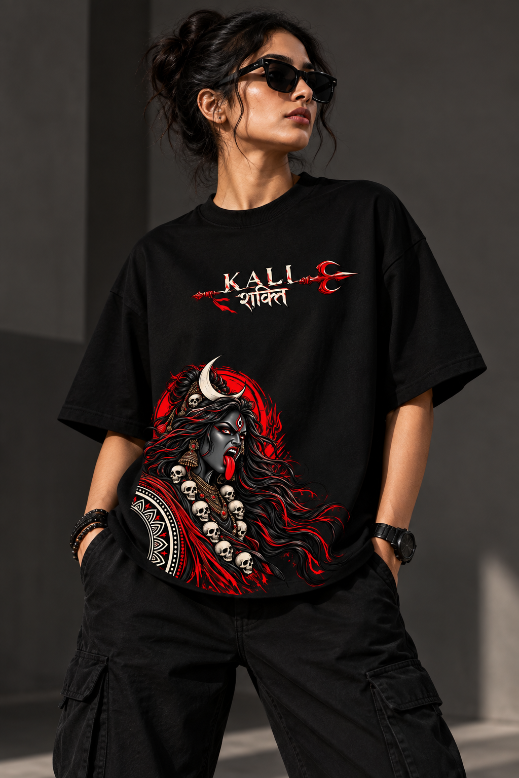 Kali Shakti Black Oversized T-Shirt