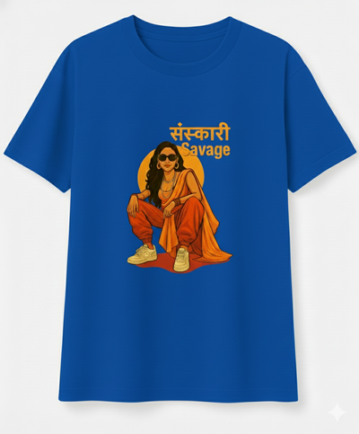 Sanskari savage Boyfriend Fit T-Shirt